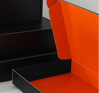 Boîtes d'expédition pour vêtements, prix d'usine, logo personnalisé, double couleur noir-orange, boîte d'avion