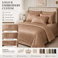 Ensemble de literie jacquard personnalisé OEM ODM, broderie de logo personnalisée, housse de couette, drap, taie d'oreiller, fabricant de literie d'hôtel