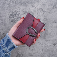 Nouvel Arrivage Portefeuille Femme Tendance en Cuir PU, Porte-Cartes, Porte-Monnaie, Sac Multifonctionnel, Petit Portefeuille Court
