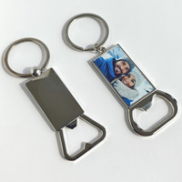 Vente en gros de porte-clés blanc sublimation produits cadeaux sublimer métal alliage de zinc décapsuleur porte-clés