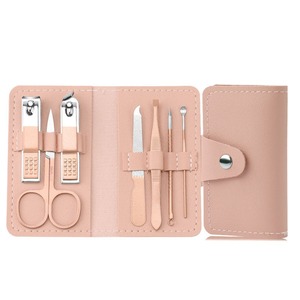 Stainless Steel Nail Clipper Set 7 Piece Portable Folding <b>Leather</b> Bag For Adult Nail Art <b>Tools</b> - Product Image 3