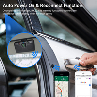 Kit voiture populaire 1Mii, kit mains libres Bluetooth avec commande vocale, haut-parleur multipoint pour voiture, kit mains libres sans fil Bluetooth V5.0 pour smartphone