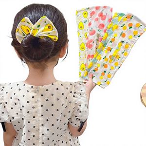 Pince à cheveux torsadée motif citron mignon, bâtonnets pour chignons, accessoires de coiffure faits main en tissu pour femmes et filles, outils magiques pour tresses - Product Image 1