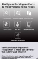 Serrure Intelligente S15 avec Reconnaissance Faciale, Empreinte Digitale, Interphone Vidéo, Mémoire Cloud, Carte SD, Application Tuya/GPRS, en Alliage d'Aluminium