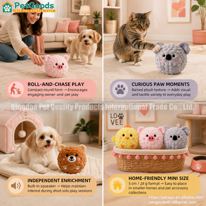 ของเล่นสัตว์เลี้ยง ลูกบอลกำมะหยี่กันน้ำขนาดเล็ก 5 ซม. แกน TPR สำหรับลูกสุนัขและลูกแมว บรรจุ 50 <span class=keywords><strong>ชิ</strong></span>้น - Product Image 3