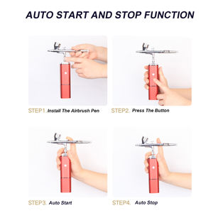 Mini ensemble de compresseur d'<span class=keywords><strong>aérographe</strong></span> Rechargeable de Type C modèles professionnels d'art minéral conception de <span class=keywords><strong>Graffiti</strong></span> de bricolage de maison - Product Image 6