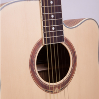 Natural Color Customized for Sale Cutaway Acoustic Guitar