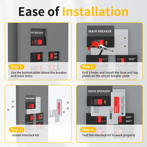 Panel de interruptores para controlador de generador diésel, 150-200 amperios, interruptor automático con bloqueo entre fases principales y ramificaciones, espaciado de 7/8 a 1 1/4 pulgadas - Product Image 3