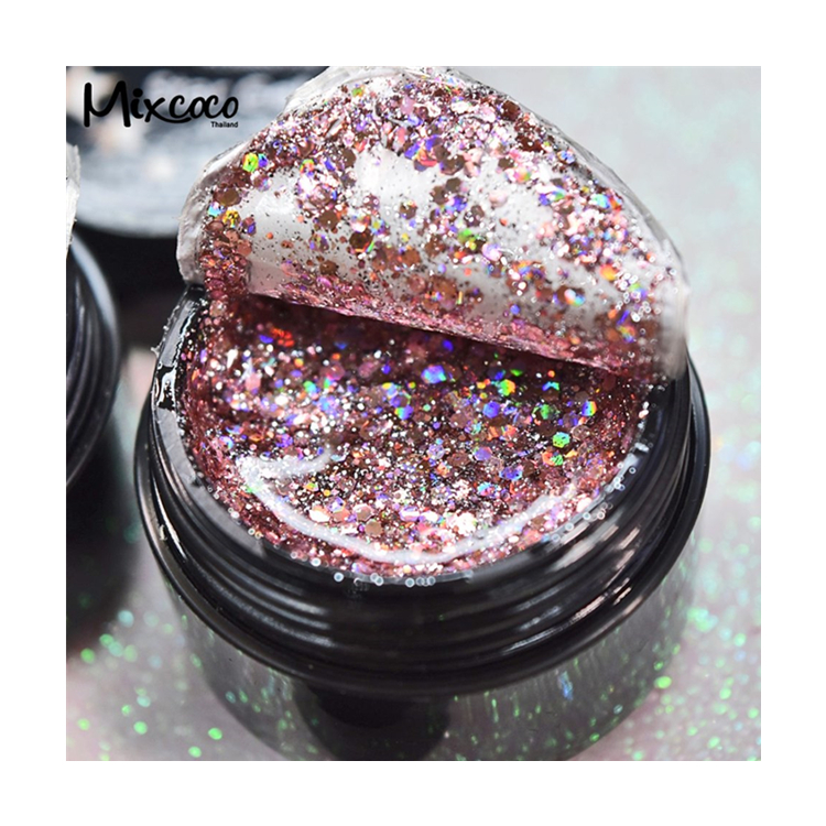 Factory Wholesale Nail Supplier Star Gel Polish Mixcoco Brand OEM ODM Soak Off Glitter Nails Gel For Salon Beauty