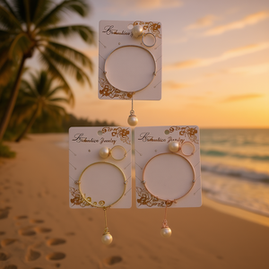 Puerto Rico Collection Elegant <b>Bracelet</b> <b>Set</b> Gold Plated Silver Freshwater Pearl Tassel Women's Fine Jewelry Everyday Wear - Product Image 3