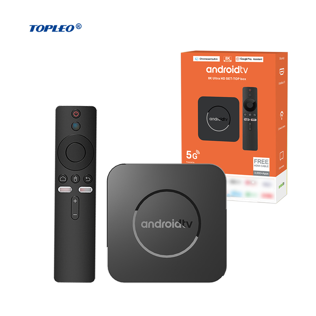 Topleo Quad Core Tv Box with Voice Remote Control Support 8k Wifi 6 Android Tv Box Android 13 Set Top Box Androidtv Smart Tv Box