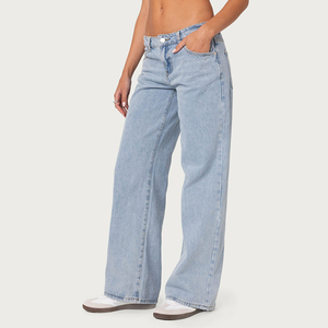 Nouvelle Arrivée 2026 : <span class=keywords><strong>Jean</strong></span> Rétro Y2K pour Femme – Coupe Droite Ample pour Tenue Quotidienne Décontractée - Product Image 5
