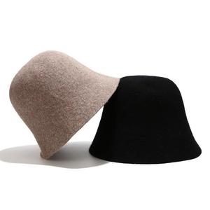 Chapeau Bob en Laine pour Femme, Chapeau de Pêcheur en Feutre, Style Décontracté Automne Hiver, Voyage, Kaki, Noir, Gris, Camel, Café - Product Image 2