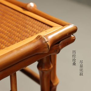 <b>Bamboo</b> Tea <b>Table</b> Square Low Retro Lacquer <b>Coffee</b> <b>Table</b> For Zen Style Home Use - Product Image 3