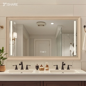 <span class=keywords><strong>Miroir</strong></span> de courtoisie de salle de bain moderne européen rétro avec éclairage LED, montage mural, fonction anti-buée, métal américain IP44 - Product Image 2
