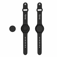 Étui de protection en silicone Amily pour Apple AirTag, bracelet de montre, couleur unie, accessoire mignon pour enfants, modèle Q13, logo personnalisable