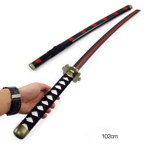 20 Estilos, 102 cm, Arma de Cosplay de Anime, Roronoa Zoro, Juego de <span class=keywords><strong>3</strong></span> Espadas, Versión ABS, Enma Ame No Habakiri Sandai <span class=keywords><strong>Kitetsu</strong></span>, Katana de Madera de Juguete - Product Image 2