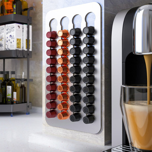 Rak Kapsul Kopi Stainless Steel yang Dipasang di Dinding, Penyimpanan Sederhana & Hemat Ruang untuk Kapsul Nespresso - Product Image 1