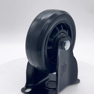 VIMA Customized 4 Inch Elastic Rubber <strong>Casters</strong> Fixed Castors Without Brakes Medium Duty <strong>Caster</strong> For Trolley Cart - Product Image 2