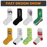 Chaussettes de sport décontractées en coton tricoté de haute qualité, unisexes, avec logo personnalisé en jacquard et broderie