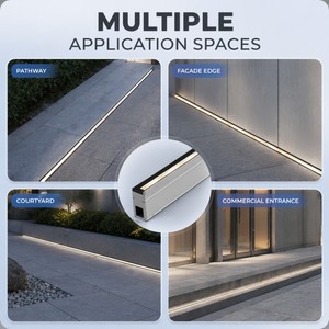 Luminaire linéaire LED encastré au sol OEM ODM, éclairage continu et uniforme, pour entrée d'hôtel, place publique, promenade commerciale - Product Image 6