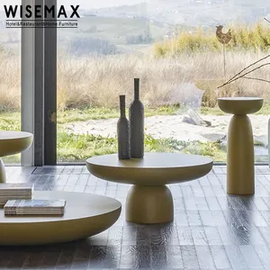 WISEMAX家具现代北欧设计玻璃纤维茶几套装圆形组合中心桌客厅家居家具