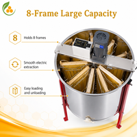 Extracteur de miel électrique à 8 cadres, centrifugeuse à miel verticale en acier inoxydable, équipement d'apiculture, séparateur de miel