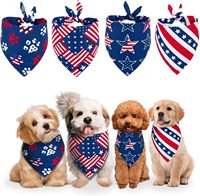 Vente chaude En Gros Chien Bandana Jour De L'indépendance Bleu Triangulaire Logo Personnalisé Tricot Chien Bandanas Usa Drapeau Écharpe Accessoires