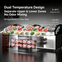 Vitrine Réfrigérée Premium à Double Température et Zones Multiples avec Éclairage LED pour Boulangerie et Pâtisserie
