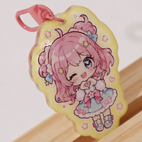 Porte-clés en acrylique Vigreat sur le thème magique et ludique, personnalisé avec un personnage Chibi mignon, impression lumineuse, décoration pour sac