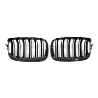 Pour BMW X5 E70 2008-2013 X6 E71 2008-2014 Grille de calandre avant à double lamelles noires brillantes en ABS moulé par injection