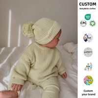 Pull décontracté unisexe pour enfants en coton respirant et écologique, tricot plat simple couche à manches longues pour l'automne