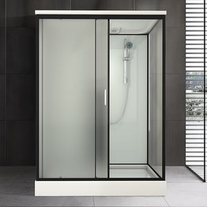 Cuarto de ducha integral deslizante con Marco, Partición de cuarto de baño húmedo seco integrado, vidrio cuadrado para separación de baño doméstico - Product Image 4