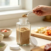 Bouteille vide en verre transparent pour poudre aromatisante 125 ml avec couvercle doseur, récipient de cuisine réutilisable pour épices et herbes sèches