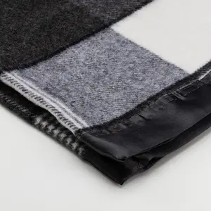 定制高密度格子毛毯羊毛毛毯巨大时尚设计扔毛毯