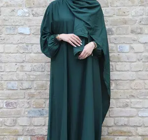 14 색 이슬람 Nida 라마단 이드 아바야 심플한 디자인 일반 연결 히잡 드레스 후드 아바야 첨부 히잡 후디