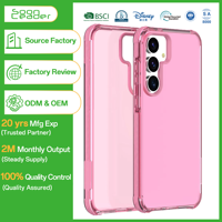 Soonleader Vente en gros Coque de protection transparente rose en TPU antichoc anti-jaunissement pour téléphone portable S25