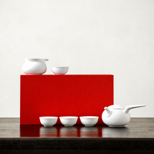 Set da Tè Kung Fu in Ceramica di Alta Qualità con Design Elegante, Teiera e 4 <span class=keywords><strong>Tazze</strong></span>, Coppa della Giustizia, Porcellana Cinese per Tè del Pomeriggio - Product Image 1