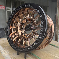 Jantes Viao en alliage d'aluminium chromé bronze forgé, 8 trous, 17*8.5, compatibles SUV et pick-up, finition compatible avec F125 F150 GTR Patrol 6