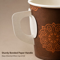 Gobelet à café en papier de 7 oz avec poignée, jetable, empilable, à rebord roulé, pour thé chaud, vente en gros