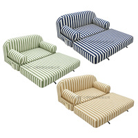 Canapé-lit gonflable 2-en-1 moderne et minimaliste avec housse en tissu amovible et lavable, double chaise longue paresseuse pour l'extérieur