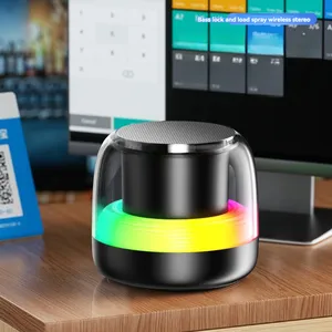 2024 Portable lumière Led musique haut-parleur véritable sans fil stéréo extérieur batterie en plastique Mini Bluetooth Subwoofer haut-parleur