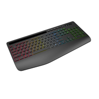 Silent Ergonomic 111 Keys RGB Backlit 2.4G Wireless USB Keyboard Mouse Combo Rechargeable Multimedia Buttons Tablet Phone Holder