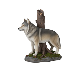 Wolf Resin Animal Statue | Handmade Realistic Animal Figure | Home Office Decor &amp; Halloween <strong>Christmas</strong> Gift Collection <strong>Artwork</strong> - Product Image 3