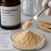 Poudre d'extrait de racine d'Ashwagandha naturelle à base de plantes, 5% 10% Withanolides, qualité alimentaire, extraction par eau/éthanol
