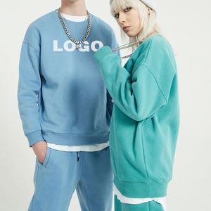 Yingling 100% algodón hombres de gran tamaño cuello redondo sudadera HoodyJumper impresión Digital personalizado pulóver liso teñido para otoño - Product Image 2