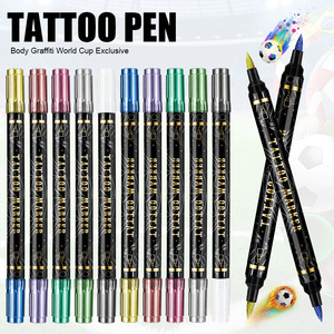 Rotulador de Tatuajes Temporales de Año Nuevo, Doble Punta, Doble Color, Pintura Corporal, Punta Suave, Rotulador Metálico <span class=keywords><strong>para</strong></span> la Piel, <span class=keywords><strong>para</strong></span> Fiestas - Product Image 4