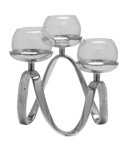 Portavelas para decoraciones del hogar y portavelas de buena calidad premium Portavelas de aluminio plateado - Product Image 2