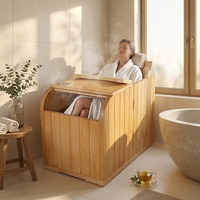 Kabin Sauna Inframerah Jauh YEETE untuk 1 Orang, Kayu Hemlock, Portabel, Terapi Spa Rumah, Ruang Sauna Dalam Ruangan, Grosir Langsung dari Pabrik