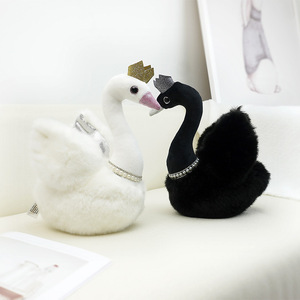Animale nero bambola cigno bianco bambola cigno peluche per bambini regalo decorazione di nozze nero cigno bianco - Product Image 4